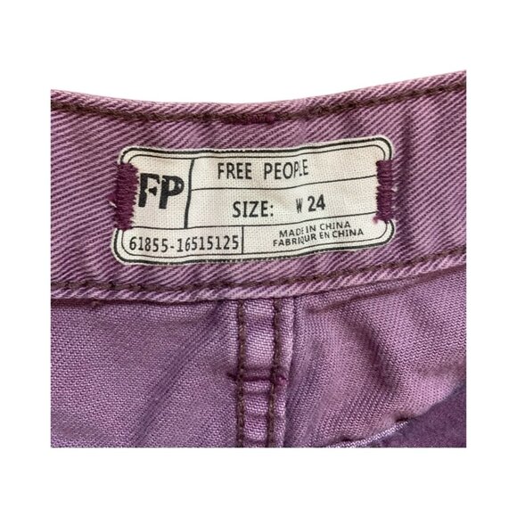 Free People Purple Frayed Denim Shorts - 24 inch waist - Picture 4 of 4
